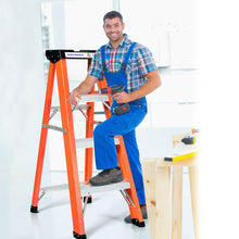 Load image into Gallery viewer, Gymax 3-Step Ladder Folding Step Stool Platform 330lbs Capacity w/Tool Tray Anti-Slip