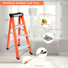 Load image into Gallery viewer, Gymax 3-Step Ladder Folding Step Stool Platform 330lbs Capacity w/Tool Tray Anti-Slip