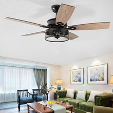 Load image into Gallery viewer, Gymax 48'' Ceiling Fan Industrial Cage Light w/ Reversible Blades Remote Control Indoor