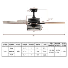 Load image into Gallery viewer, Gymax 48'' Ceiling Fan Industrial Cage Light w/ Reversible Blades Remote Control Indoor