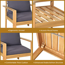 Load image into Gallery viewer, Gymax 4PCS Cushioned Wooden Conversation Set Patio Outdoor Furniture Set