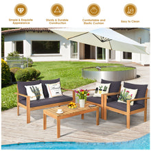 Load image into Gallery viewer, Gymax 8PCS Cushioned Wooden Conversation Set Patio Outdoor Furniture Set