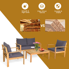 Load image into Gallery viewer, Gymax 8PCS Cushioned Wooden Conversation Set Patio Outdoor Furniture Set