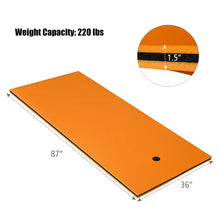Load image into Gallery viewer, Gymax 87'' x 36'' 3-layer Floating Pad Mat Water Sports Recreation Relaxing Orange