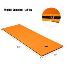Load image into Gallery viewer, Gymax 83'' x 26'' 3-layer Floating Pad Mat Water Sports Recreation Relaxing Orange