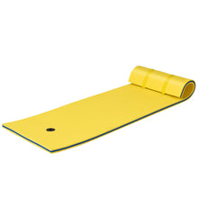Load image into Gallery viewer, Gymax 83'' x 26'' 3-layer Floating Pad Mat Water Sports Recreation Relaxing Yellow