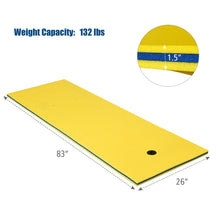 Load image into Gallery viewer, Gymax 83'' x 26'' 3-layer Floating Pad Mat Water Sports Recreation Relaxing Yellow