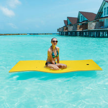 Load image into Gallery viewer, Gymax 83'' x 26'' 3-layer Floating Pad Mat Water Sports Recreation Relaxing Yellow