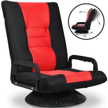 Load image into Gallery viewer, Gymax Gaming Floor Chair Folding Lazy Sofa 6-Position Adjustable Swivel w/Armrest