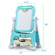 Load image into Gallery viewer, Gymax Kids Magnetic Double Sided Drawing Board Art Easel w/ 360¡ã Rotation Green