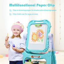 Load image into Gallery viewer, Gymax Kids Magnetic Double Sided Drawing Board Art Easel w/ 360¡ã Rotation Green