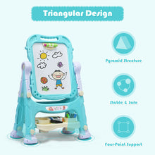 Load image into Gallery viewer, Gymax Kids Magnetic Double Sided Drawing Board Art Easel w/ 360¡ã Rotation Green