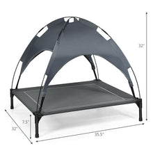 Load image into Gallery viewer, Gymax 36'' Portable Elevated Dog Cot Outdoor Cooling Pet Bed w/ Removable Canopy Shade