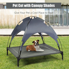 Load image into Gallery viewer, Gymax 36'' Portable Elevated Dog Cot Outdoor Cooling Pet Bed w/ Removable Canopy Shade