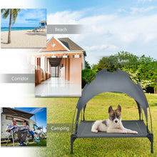 Load image into Gallery viewer, Gymax 36'' Portable Elevated Dog Cot Outdoor Cooling Pet Bed w/ Removable Canopy Shade