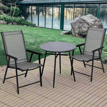 Load image into Gallery viewer, Gymax 2PCS Folding Chairs Steel Frame Patio Garden Outdoor w/ Armrest & Footrest