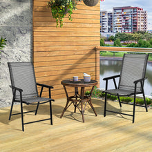 Load image into Gallery viewer, Gymax 2PCS Folding Chairs Steel Frame Patio Garden Outdoor w/ Armrest & Footrest
