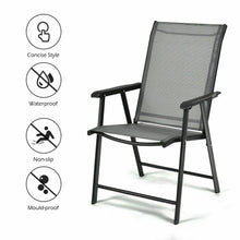 Load image into Gallery viewer, Gymax 2PCS Folding Chairs Steel Frame Patio Garden Outdoor w/ Armrest & Footrest