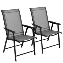 Load image into Gallery viewer, Gymax 2PCS Folding Chairs Steel Frame Patio Garden Outdoor w/ Armrest & Footrest