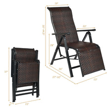 Load image into Gallery viewer, Gymax 2PCS Patio Rattan Folding Lounge Chair Recliner Back Adjustable Beach Yard Pool