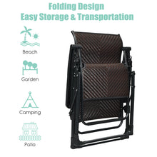 Load image into Gallery viewer, Gymax Patio Rattan Zero Gravity Lounge Chair Folding Recliner Adjustable W/Headrest