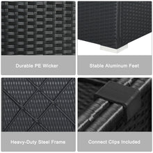 Load image into Gallery viewer, Gymax 7PCS Rattan Patio Conversation Set Sectional Furniture Set w/ Navy Cushion