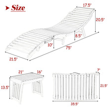 Load image into Gallery viewer, Gymax 3 PCS Folding Eucalyptus Lounge Chair & Table Set w/ Double-sided Cushion