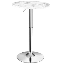 Load image into Gallery viewer, Gymax 360-degree Swivel Round Pub Table Height Adjustable Bistro Bar Table w/Faux Marble Top