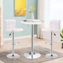 Load image into Gallery viewer, Gymax 360-degree Swivel Round Pub Table Height Adjustable Bistro Bar Table w/Faux Marble Top