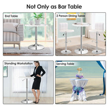 Load image into Gallery viewer, Gymax 360-degree Swivel Round Pub Table Height Adjustable Bistro Bar Table w/Faux Marble Top