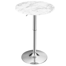 Load image into Gallery viewer, Gymax 360-degree Swivel Round Pub Table Height Adjustable Bistro Bar Table w/Faux Marble Top