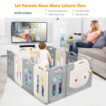 Load image into Gallery viewer, Gymax 12 Panel Baby Playpen Kids Activity Center Play Yard w/ Lock Door & Rubber Pads