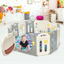 Load image into Gallery viewer, Gymax 12 Panel Baby Playpen Kids Activity Center Play Yard w/ Lock Door & Rubber Pads