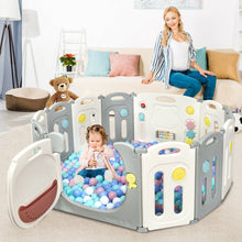 Load image into Gallery viewer, Gymax 12 Panel Baby Playpen Kids Activity Center Play Yard w/ Lock Door & Rubber Pads