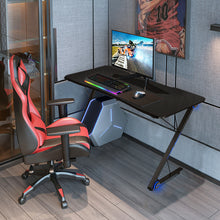 Load image into Gallery viewer, Gymax 43.5 inch Gaming Desk Z Shape Office PC Computer Desk Gamer Tables w/ LED Lights