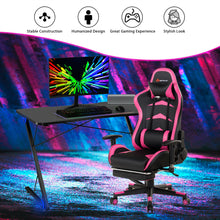 Load image into Gallery viewer, Gymax 43.5 inch Gaming Desk Z Shape Office PC Computer Desk Gamer Tables w/ LED Lights