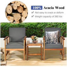 Load image into Gallery viewer, Gymax 3PCS Outdoor Patio Sofa Furniture Set Solid Wood Cushioned Conversation Set Grey