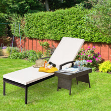 Load image into Gallery viewer, Gymax Adjustable Rattan Chaise Recliner Lounge Chair Patio Outdoor w/ Cushion