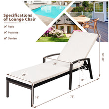 Load image into Gallery viewer, Gymax Adjustable Rattan Chaise Recliner Lounge Chair Patio Outdoor w/ Cushion