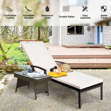 Load image into Gallery viewer, Gymax Adjustable Rattan Chaise Recliner Lounge Chair Patio Outdoor w/ Cushion