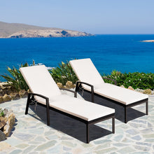 Load image into Gallery viewer, Gymax 2PCS Adjustable Patio Rattan Chaise Recliner Lounge Chair w/ Cushion