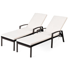 Load image into Gallery viewer, Gymax 2PCS Adjustable Patio Rattan Chaise Recliner Lounge Chair w/ Cushion