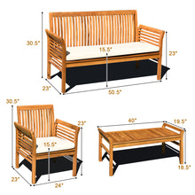 Load image into Gallery viewer, Gymax 8PCS Wooden Patio Conversation Set Outdoor Furniture Set w/ Cushion