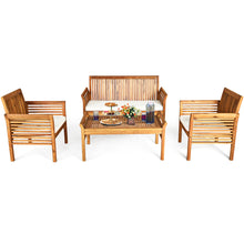 Load image into Gallery viewer, Gymax 8PCS Wooden Patio Conversation Set Outdoor Furniture Set w/ Cushion