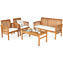 Load image into Gallery viewer, Gymax 8PCS Wooden Patio Conversation Set Outdoor Furniture Set w/ Cushion