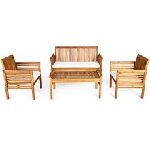 Load image into Gallery viewer, Gymax 8PCS Wooden Patio Conversation Set Outdoor Furniture Set w/ Cushion