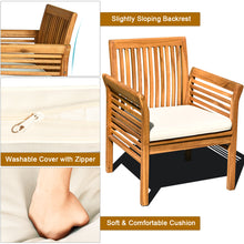 Load image into Gallery viewer, Gymax 8PCS Wooden Patio Conversation Set Outdoor Furniture Set w/ Cushion
