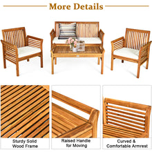 Load image into Gallery viewer, Gymax 8PCS Wooden Patio Conversation Set Outdoor Furniture Set w/ Cushion