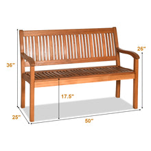 Load image into Gallery viewer, Gymax 50'' Wooden Bench Loveseat Patio Garden Outdoor w/ Armrest & Backrest