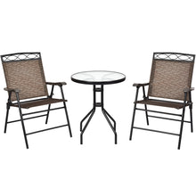 Load image into Gallery viewer, Gymax 3PCS Bistro Set Conversation Set Pub Patio Outdoor w/ Folding Chairs Table